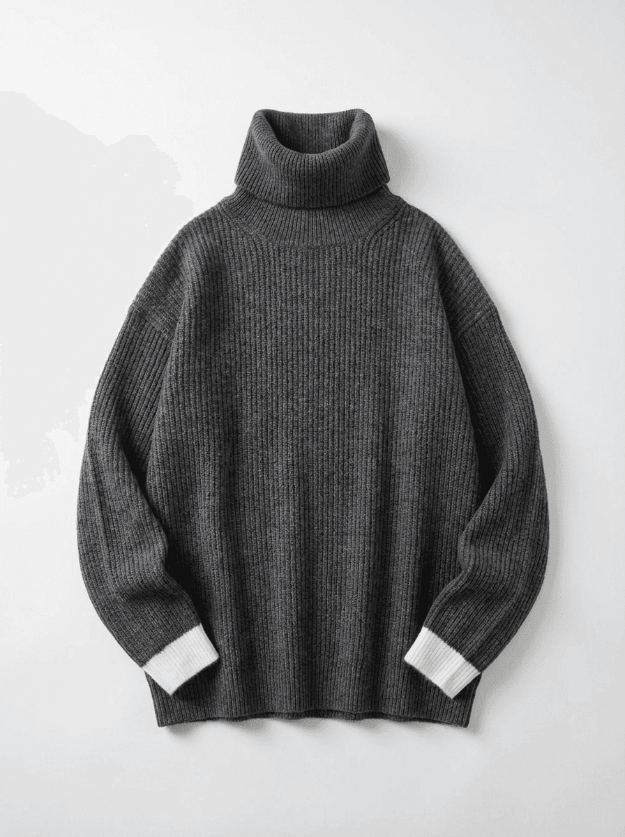 차콜 콘트라스트 터틀넥